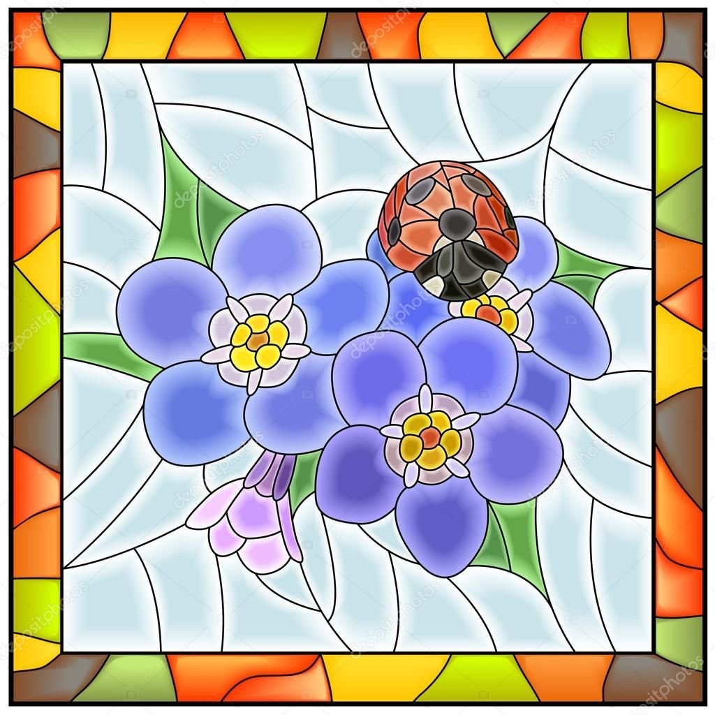 Стиль витража животное