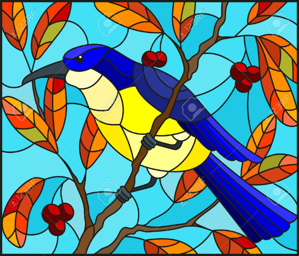 Витраж трафарет цветной