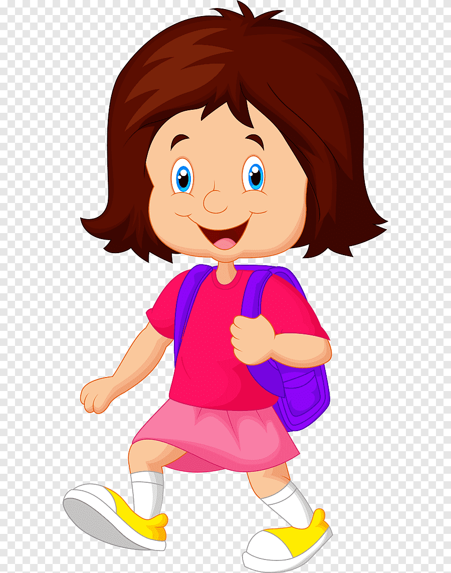 Девочка с рюкзаком мультяшная