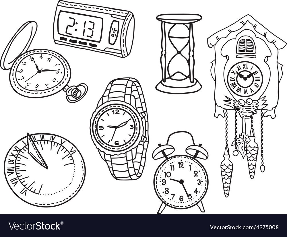 Раскраски с разными часами