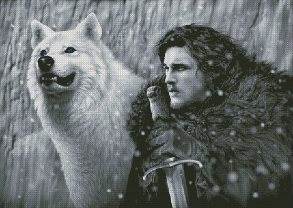 Джон Сноу белый волк