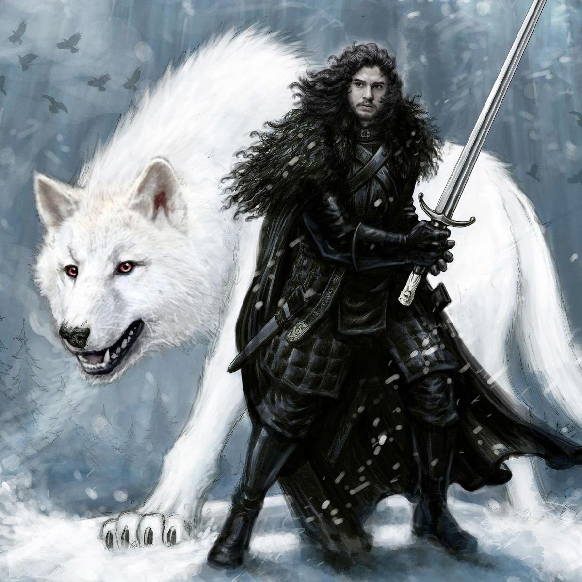 Джон Сноу белый волк