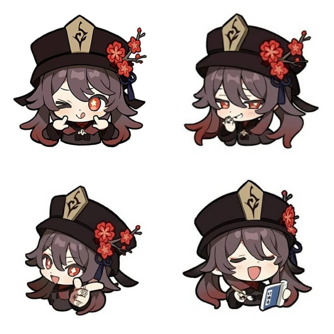 Стикеры Геншин Импакт Чиби ху Тао