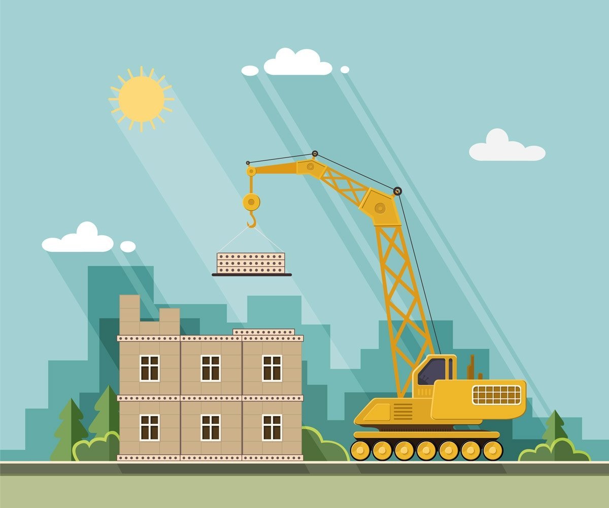 Картина на стройке для детей