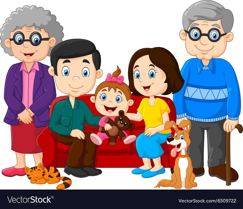 Семья мама папа бабушка дедушка