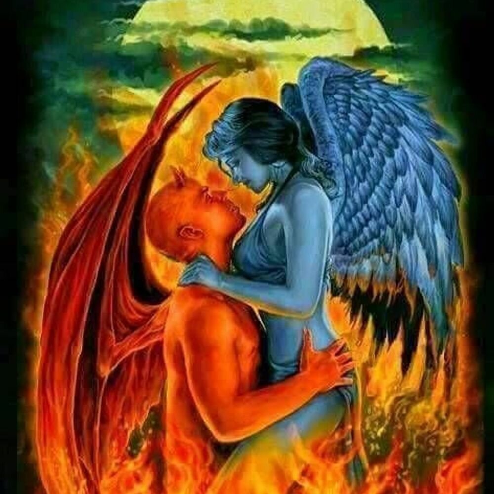 Ангел влюбился в демона. Ангел обнимает демона. Ангел в объятиях демона. Картина ангелы и демоны. Демон обнимает ангела.