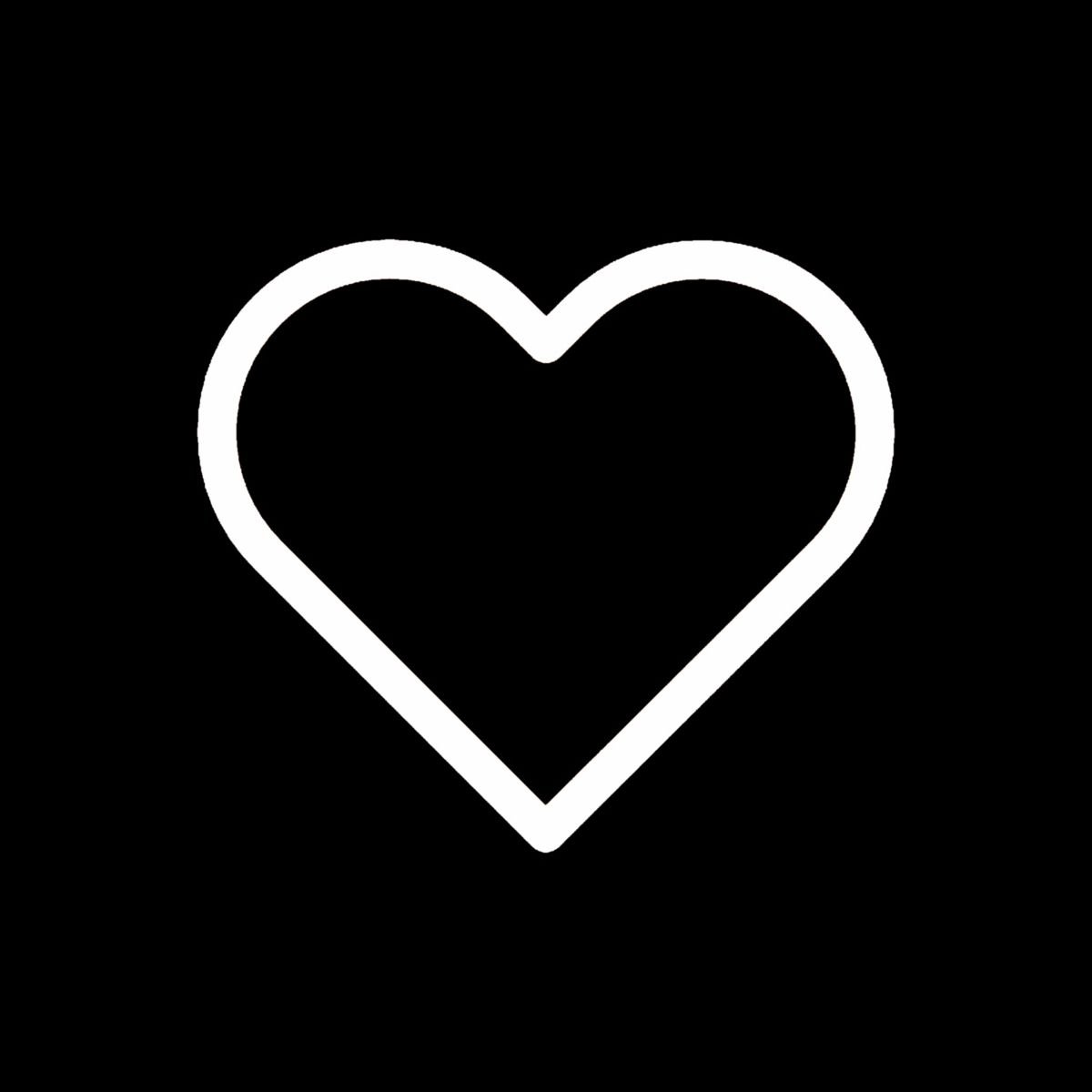 Белое сердце на черном фоне