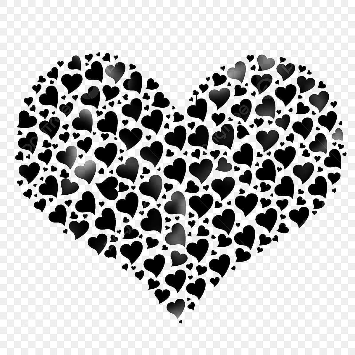 Большие черные сердечки