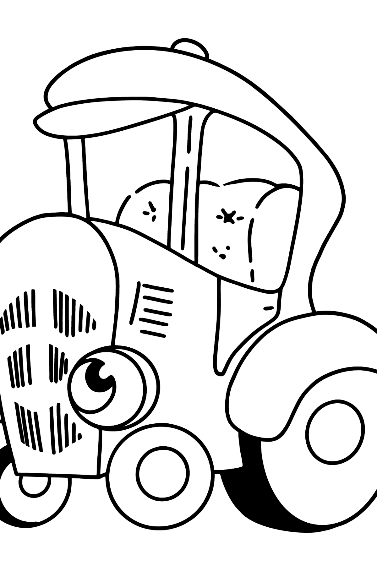 Синий трактор разукрашка