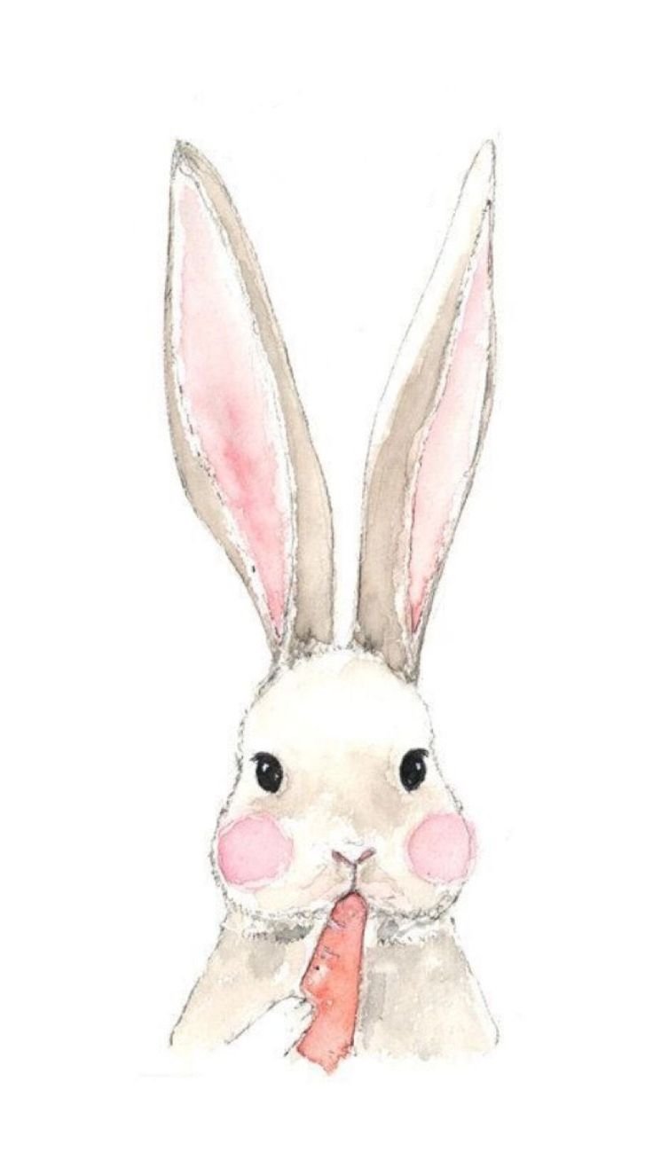 Легкий зайчик акварелью