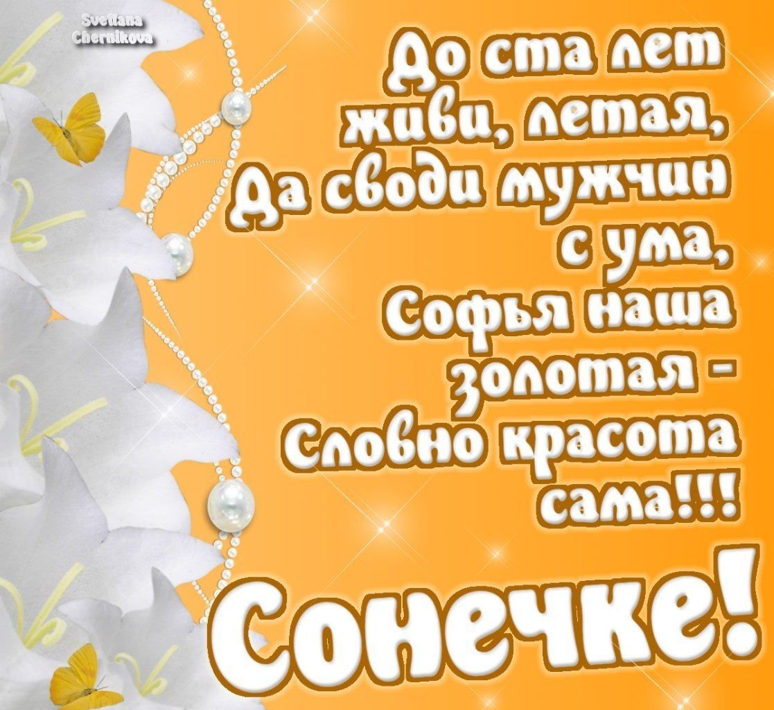 С днём рождения Сонечка открытка
