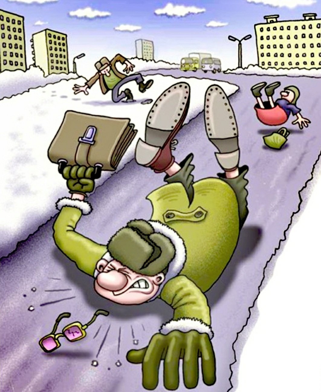 Гололед карикатура