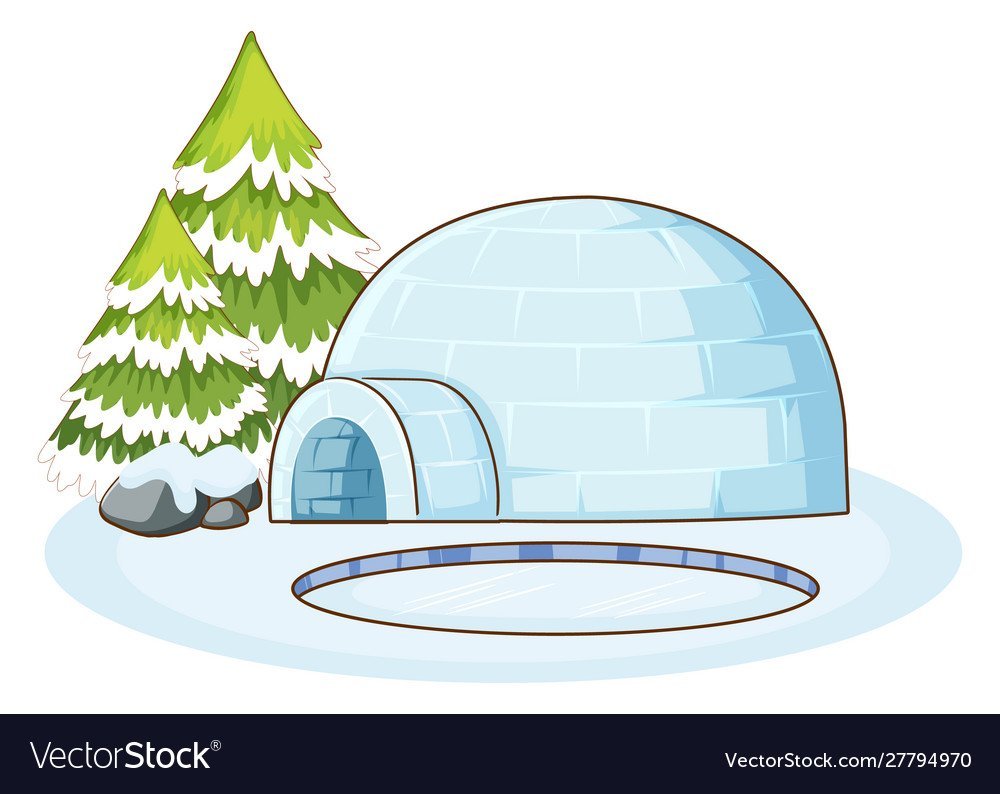 Зима иглу вектор фон