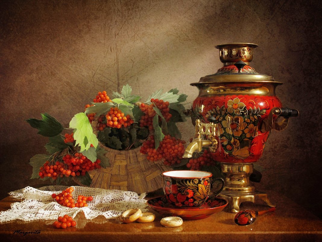 Осенний натюрморт с самоваром