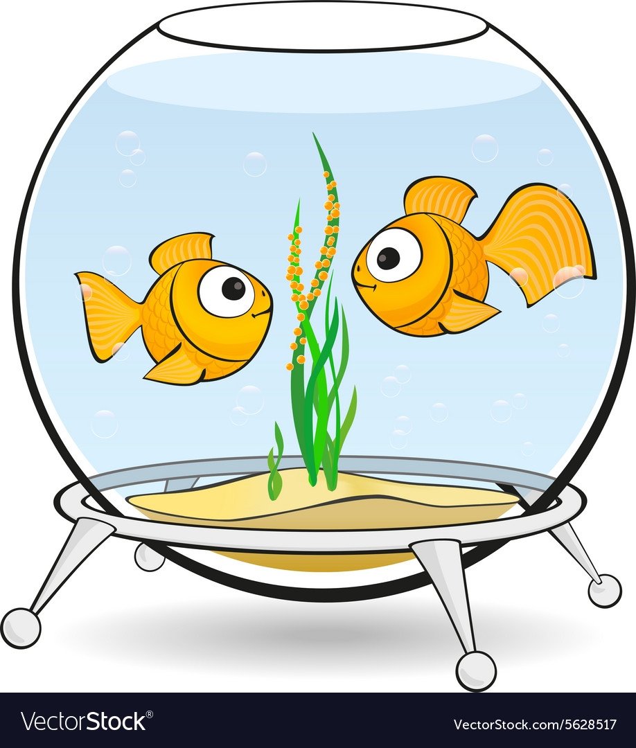 Рыбка в аквариуме вектор