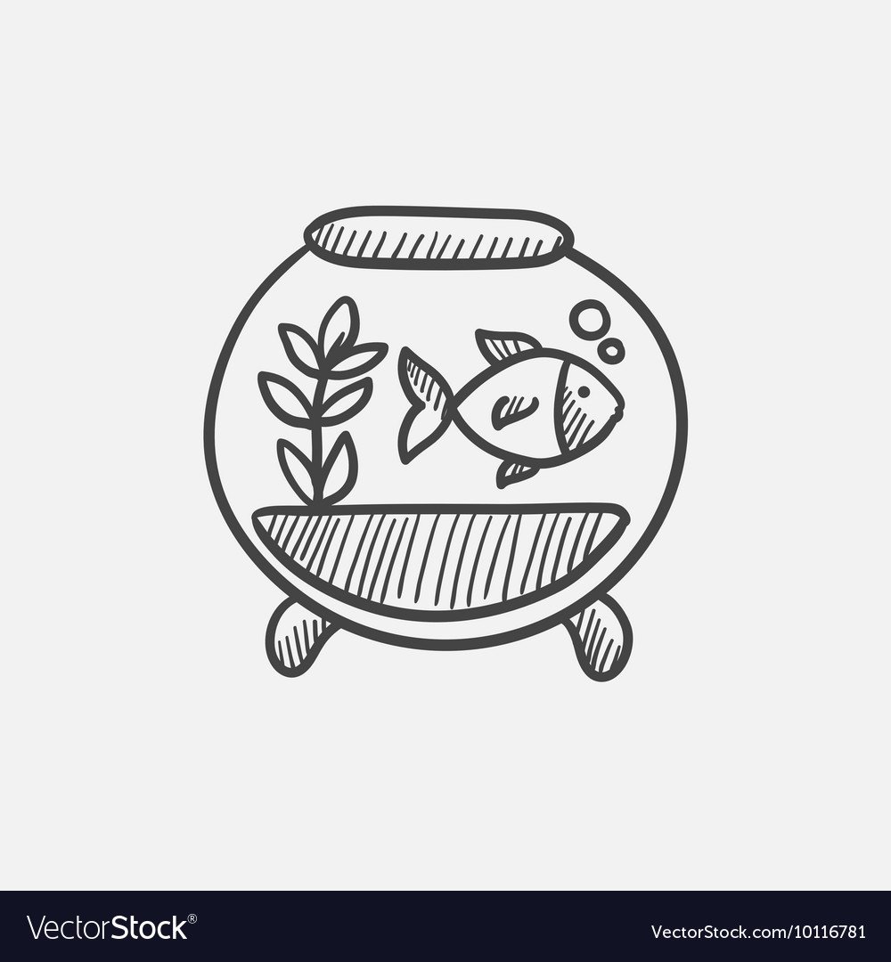 Рыбка в аквариуме эскиз