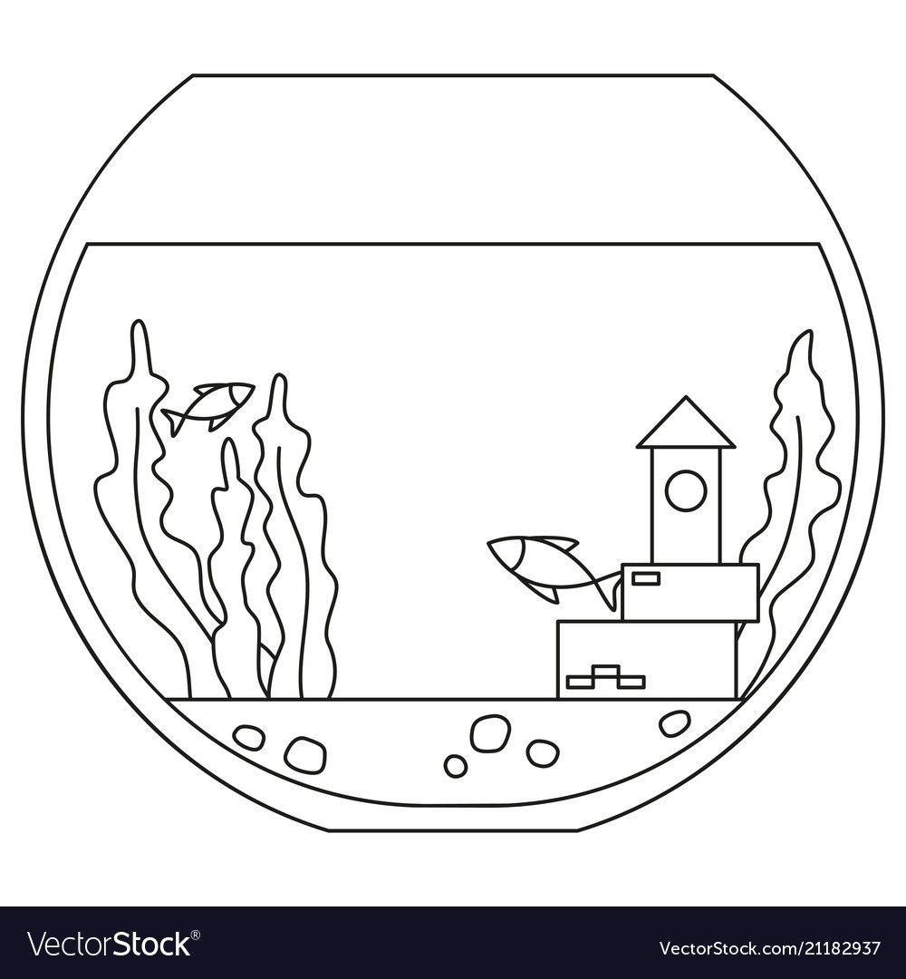 Аквариум для раскрашивания без рыбок