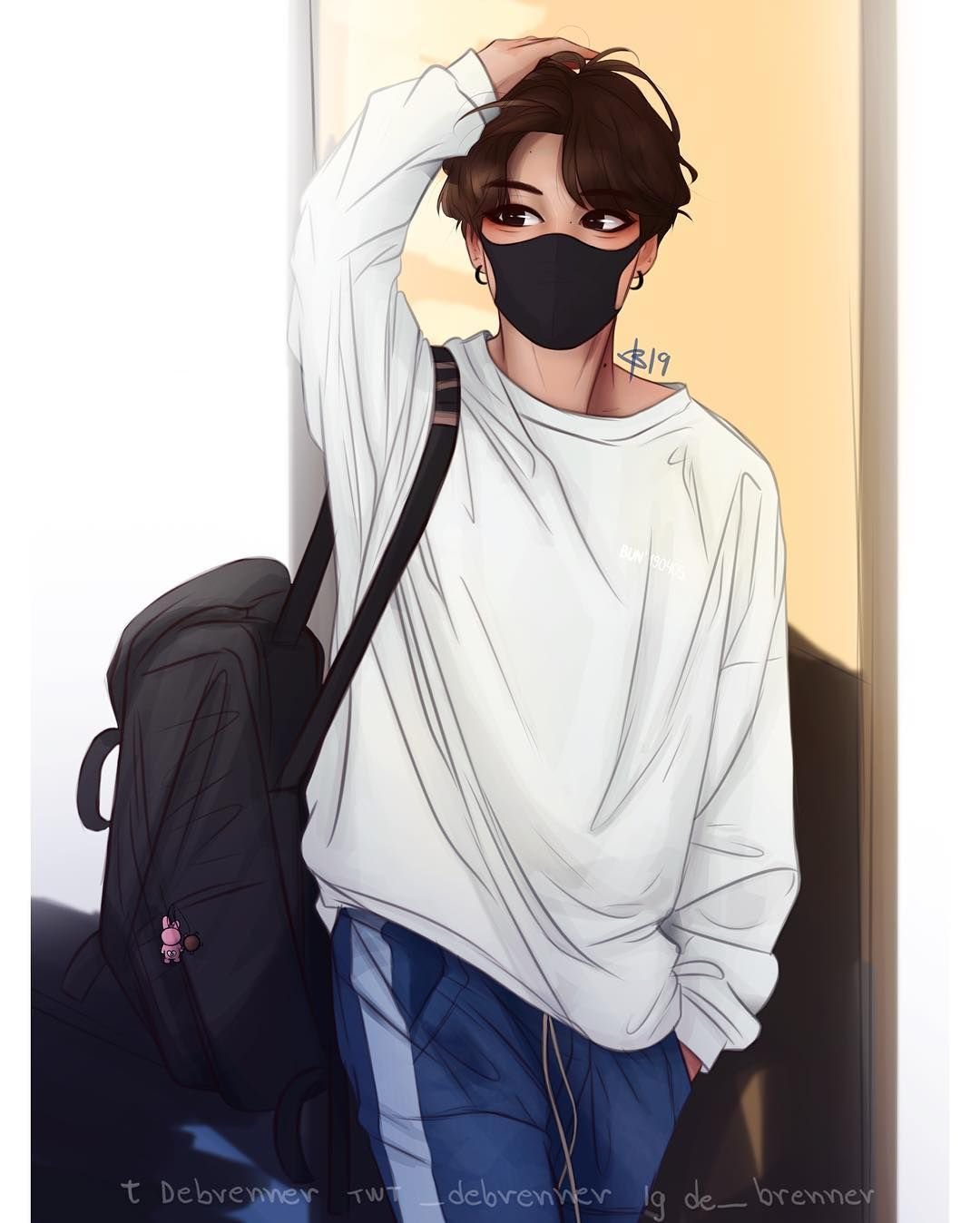 Парень в толстовке с капюшоном арт