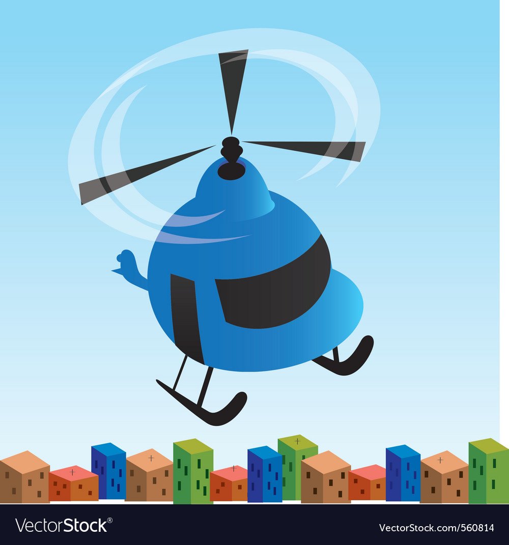 Вертолет полицейский мультяшный