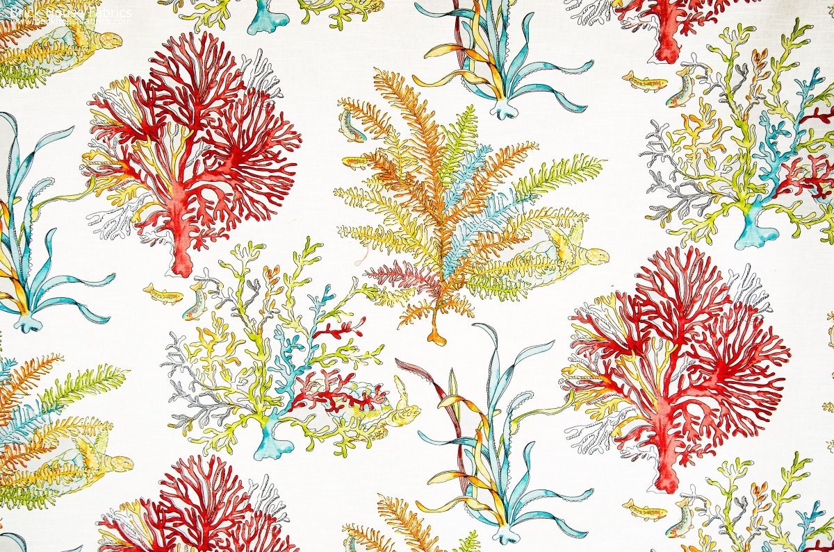 Ткань с кораллами