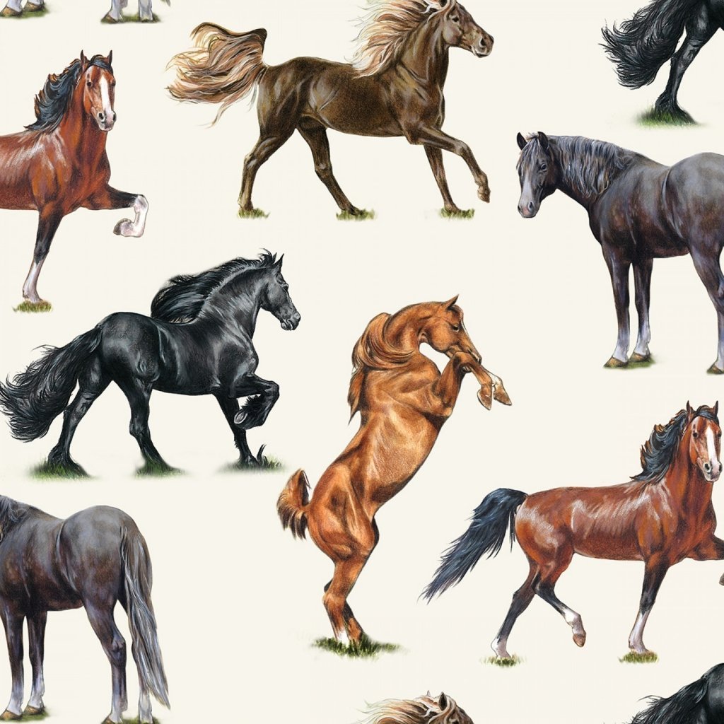 Нарисовать табун лошадей