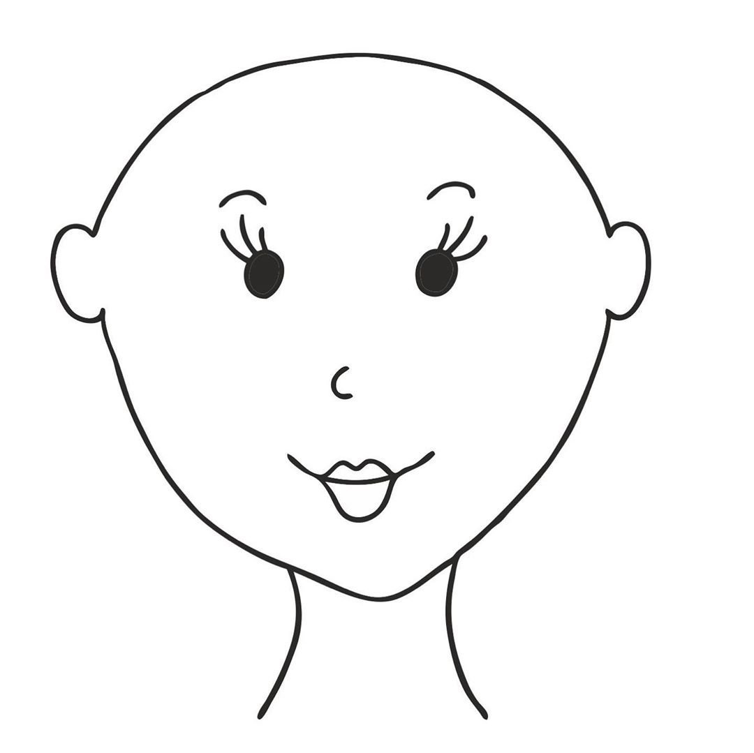 Лицо без волос шаблон