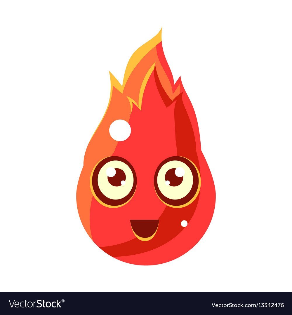 Мультяшный огонь с глазами