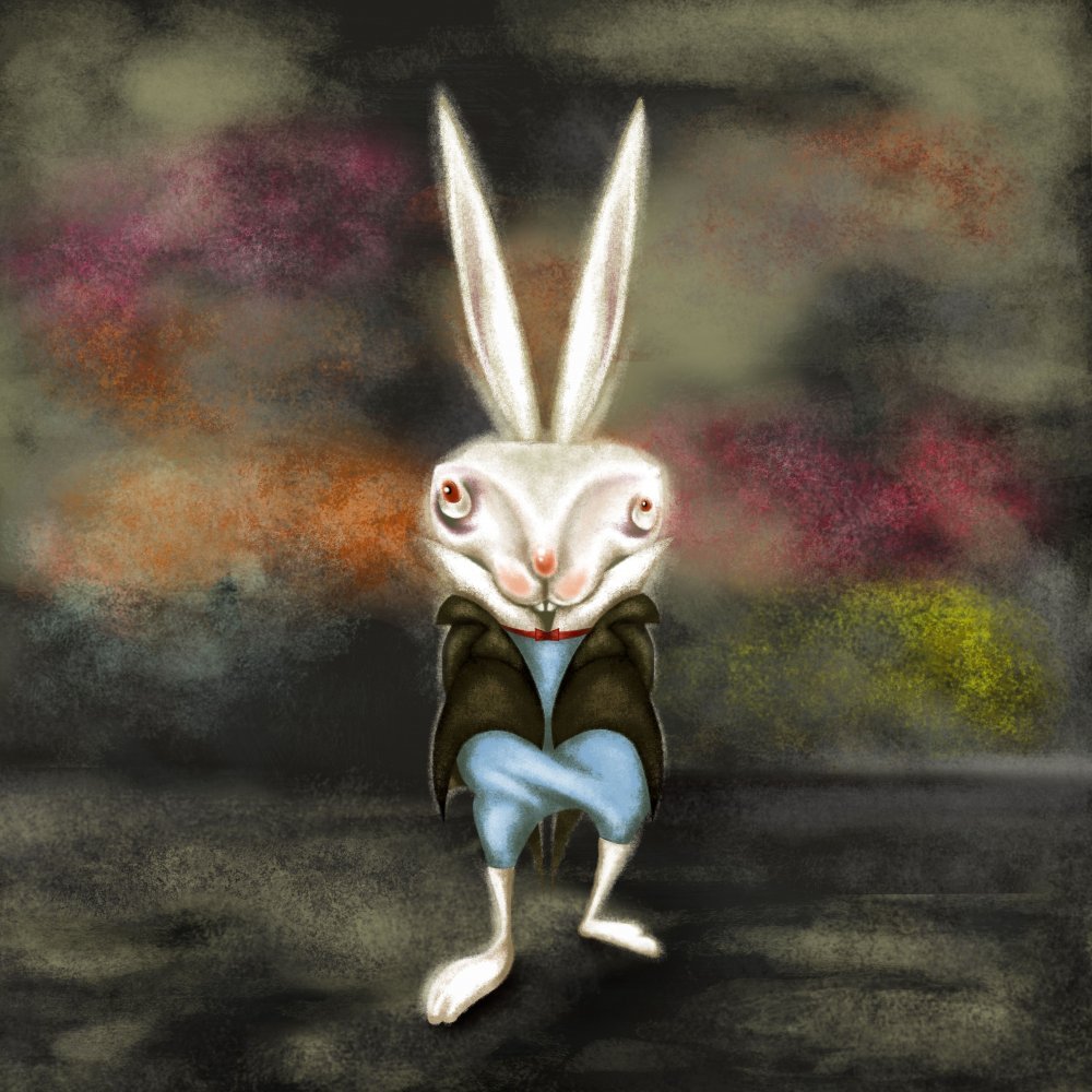 Белый кролик арты