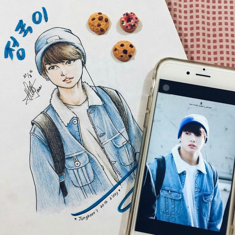 Чонгук и Тэхен карандашом