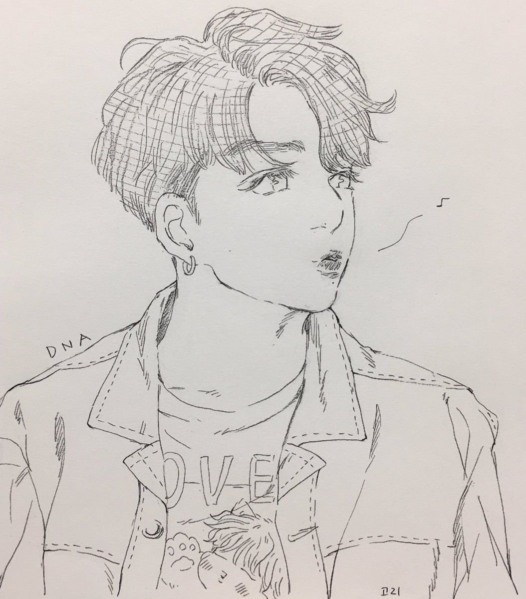 Чонгук для срисовки легко арт