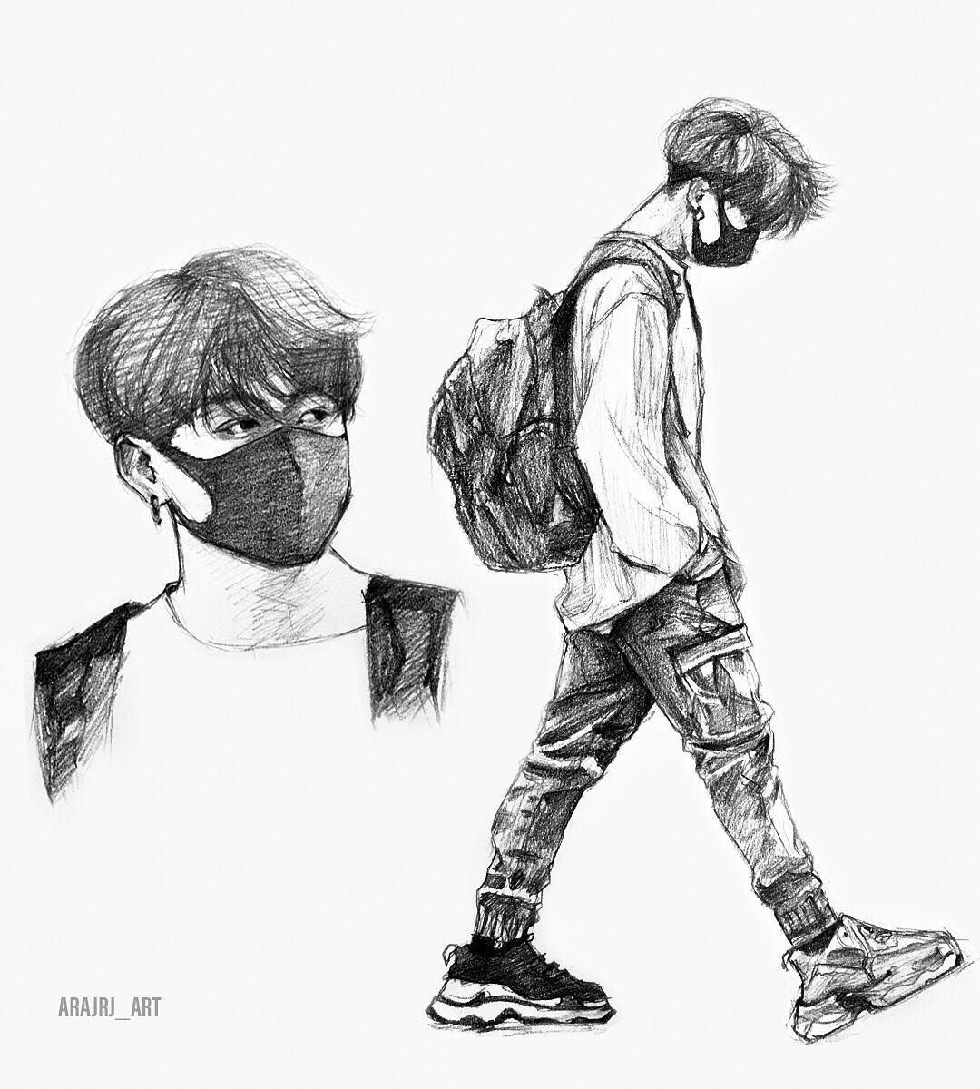 БТС скетчи Чонгук