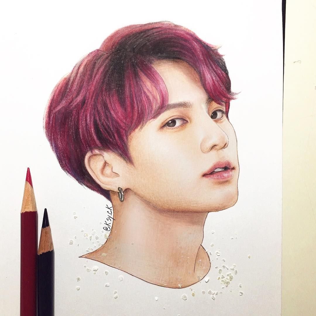 БТС акварелью Чонгук