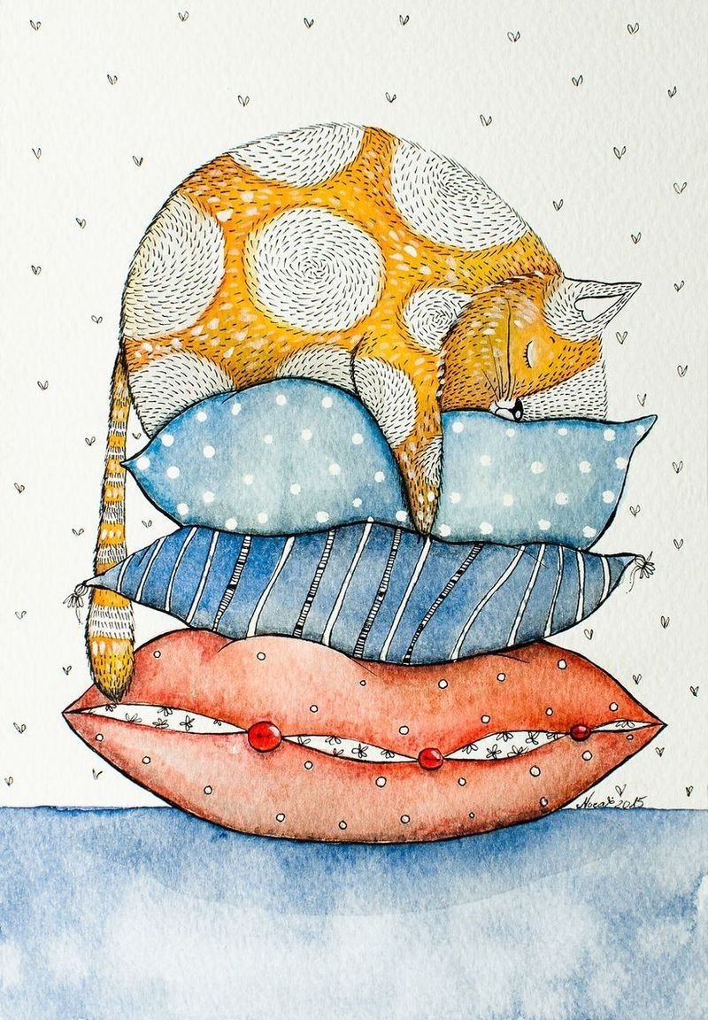 Художница Норвиль коты