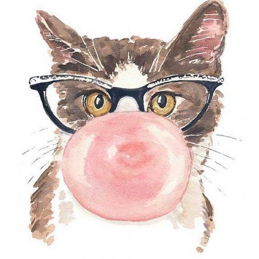 Кошка с жвачкой