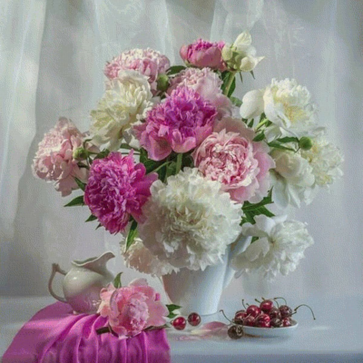 Букет пионов в саду