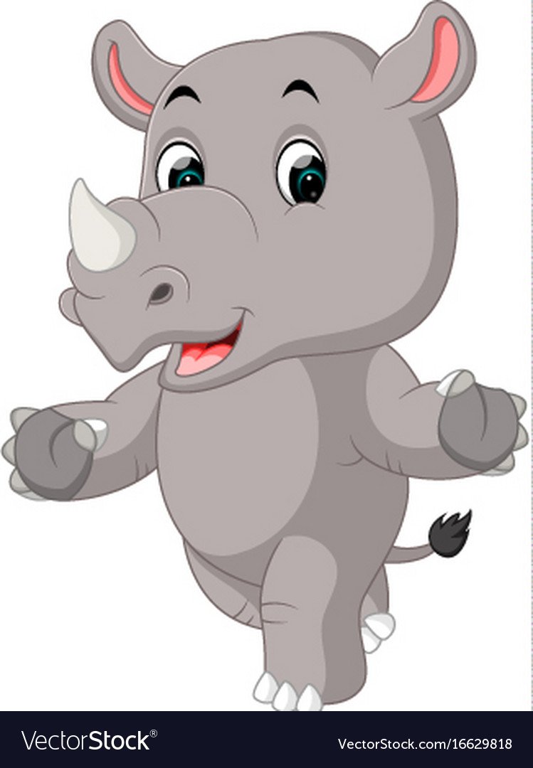 Носорог мультяшный детский без фона