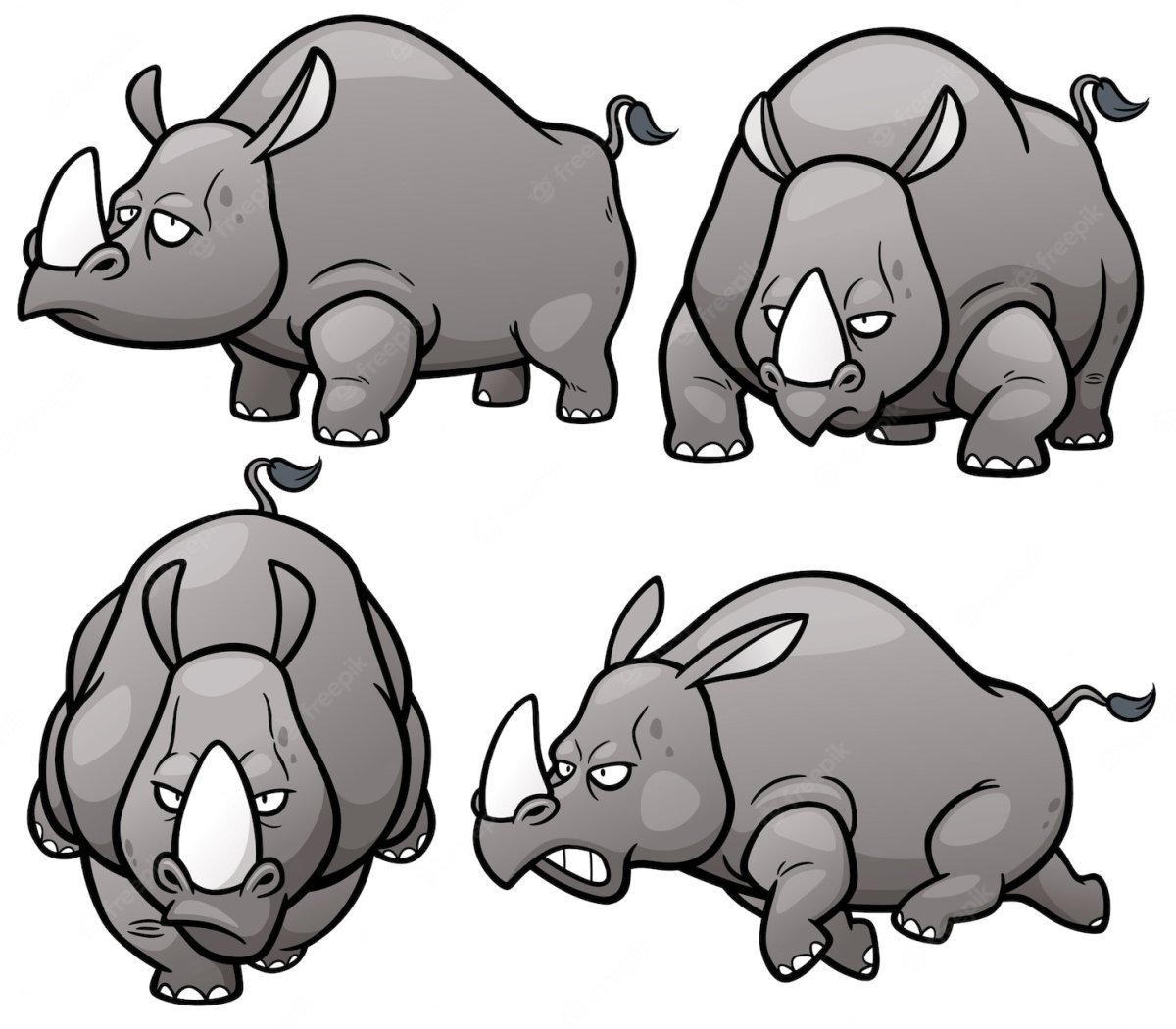 Два мультяшных носорога