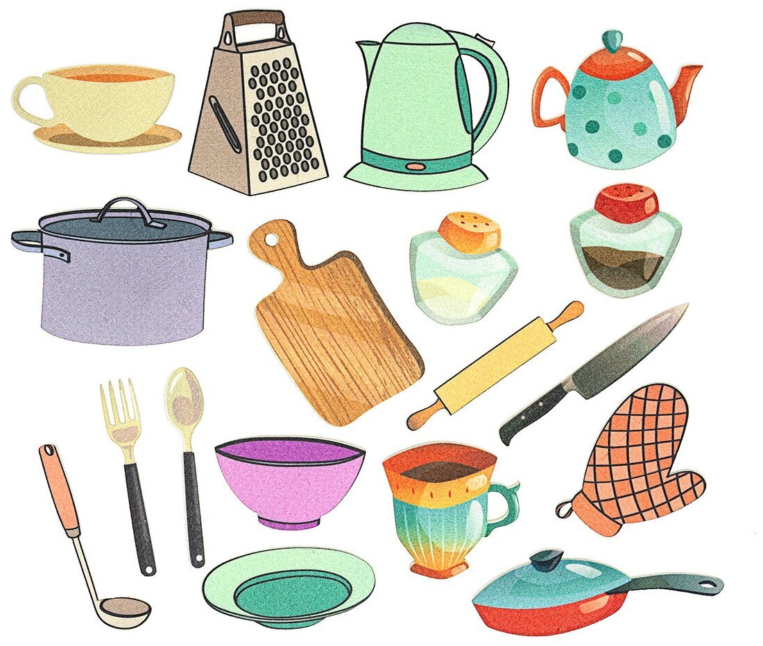 Кухонная посуда для печати на фетре