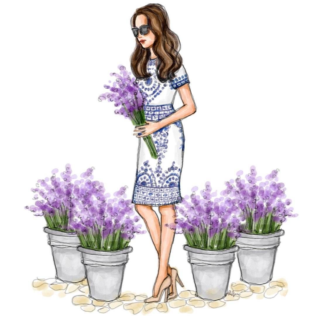 Девушка флорист рисунок
