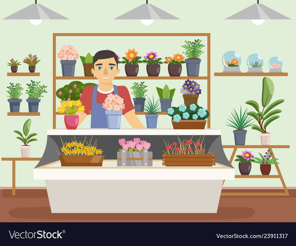 Цветочный магазин вектор