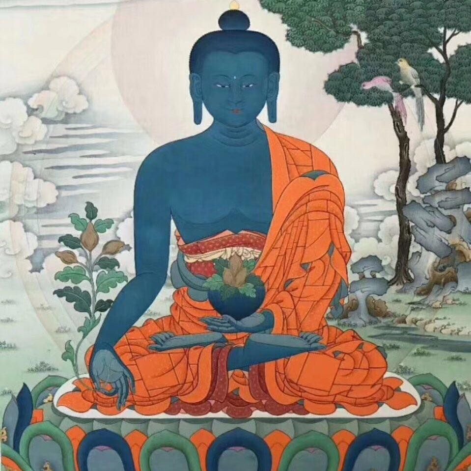 Тибетская танка Будда медицины