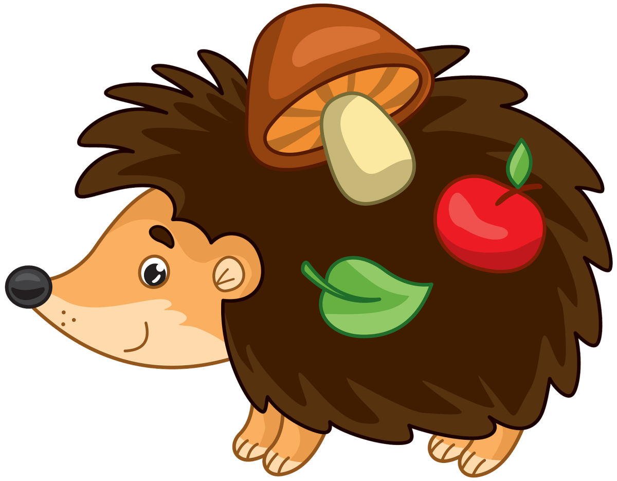 Ежик с листочками