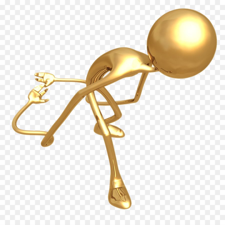 Золотые человечки на прозрачном фоне