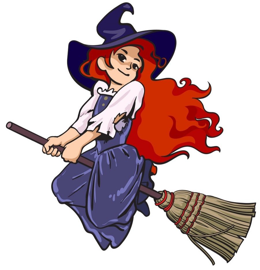 Ведьма на метле для детей