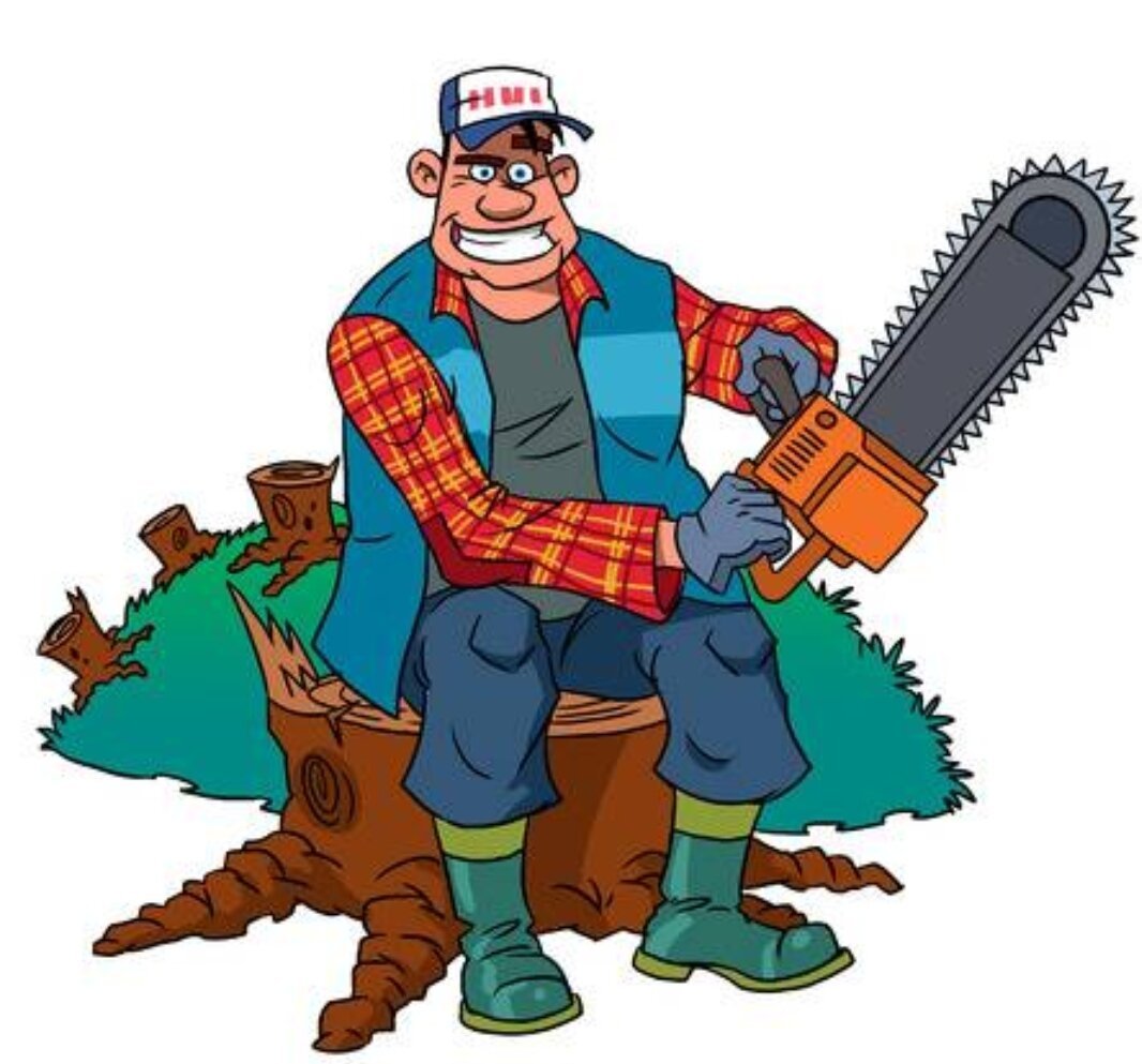 Дровосек рубит дерево