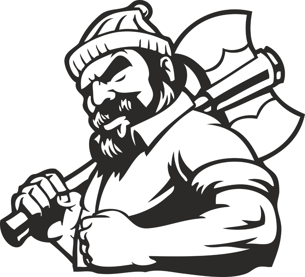 Лесоруб на белом фоне