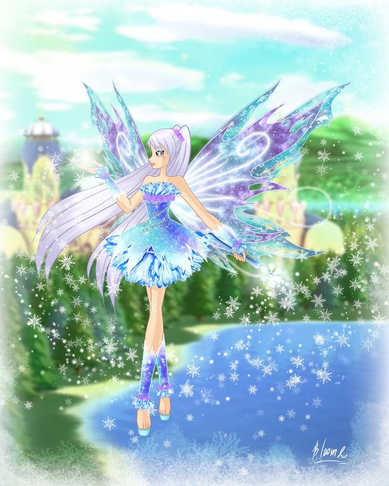 Аниме девушка Русалка в платье