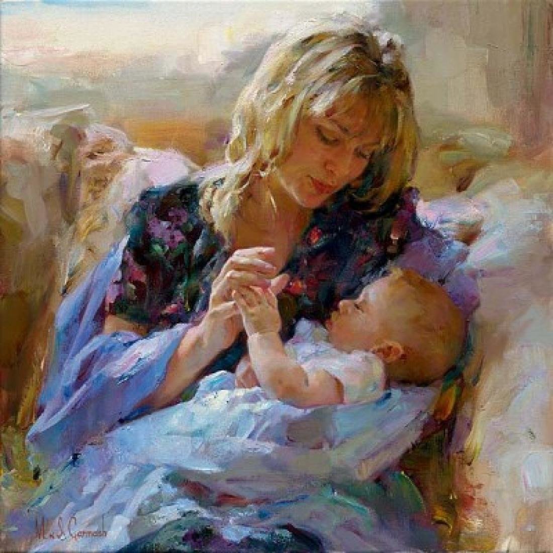 Мать с ребенком живопись
