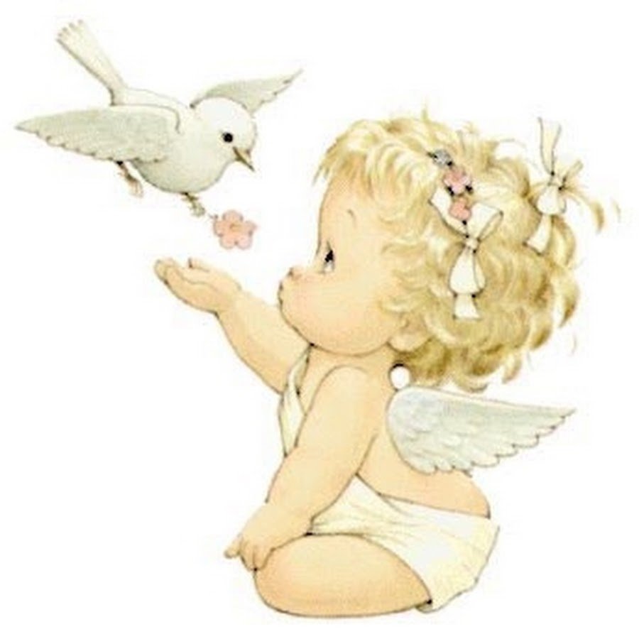 Ангелочки на белом фоне