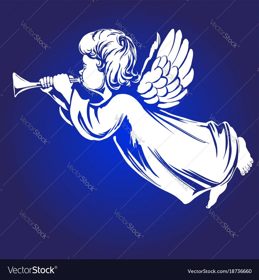 Летящий ангел с трубой